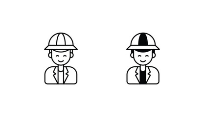 Archaeologist icon design with white background stock illustration