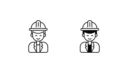 Engineer icon design with white background stock illustration