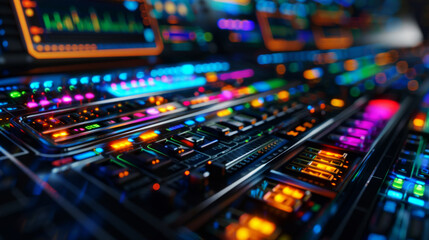 Fototapeta premium Vibrant and Colorful Control Panel with Digital Interface