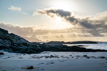 Rosbeg harbour at sunset, County Donegal, Ireland