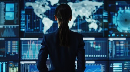 Female CEO in navy blue suit