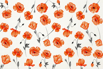 seamless pattern with poppies