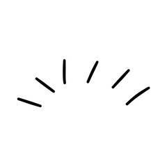 Obraz premium Line movement element, emotion effect decoration icon. Hand drawn doodle line element arrow, emphasis, wind, sparkle. Anime emotion, express shape. Vector illustration. 