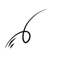 Line movement element, emotion effect decoration icon. Hand drawn doodle line element arrow, emphasis, wind, sparkle. Anime emotion, express shape. Vector illustration.
