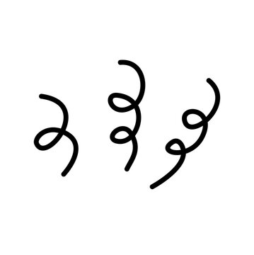 Line movement element, emotion effect decoration icon. Hand drawn doodle line element arrow, emphasis, wind, sparkle. Anime emotion, express shape. Vector illustration.
