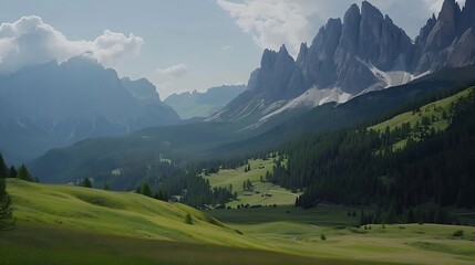 Beautiful landscape of Italian dolomites  Santa Magdalena : Generative AI