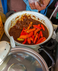 Peanut Sauce with Bird's Eye Chili, Traditional Indonesian Condiment