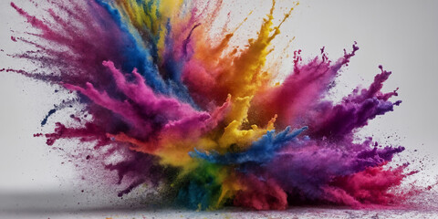 Color Explosion: Ein lebendiges Farbenspektakel, das dynamische Bewegung und kreative Energie in einem beeindruckenden Moment vereint