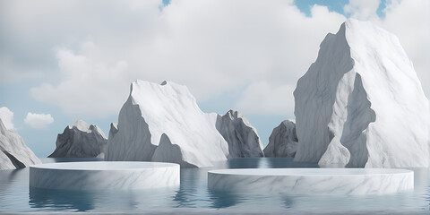  Podium water background product display scene 3d marble stand stone summer platform. Mockup background water beauty white podium rock space cosmetic stage blue presentation nature light pool black 