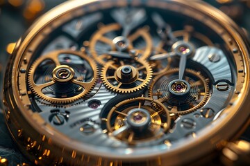 Intricate Close-Up of a Luxury Watch Mechanism
