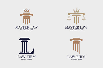 Law firm logo design vector collection for symbol of justice with creative idea