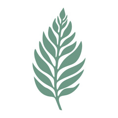 A green leaf with a simple, stylized design © tinybrushcreations
