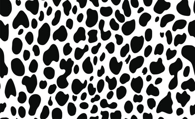
Leopard pattern seamless background vector texture, black white print