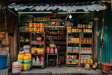 Small Local Grocery Store Packed with Various Goods