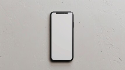 Smartphone with an empty screen against a plain white background