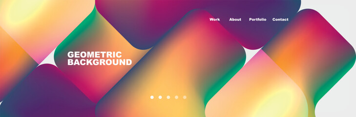 Arrows and squares with bright colors and round angles. Vector Illustration For Wallpaper, Banner, Background, Card, Book Illustration, landing page