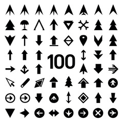 A group of arrows and arrows with right-pointing arrows
