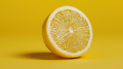 Zestful Lemon Slice Bouncing in Studio Light - Vibrant 4K Video Clip for Refreshing Summer Concepts