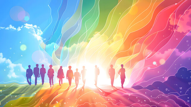 Inclusive LGBTQ education and awareness are being promoted in a vibrant classroom, where students diverse backgrounds engage in open discussions.The room is filled with colorful posters that celebrate