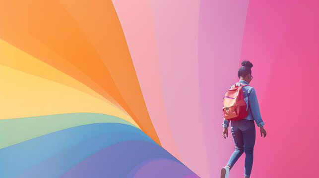 Inclusive LGBTQ education and awareness are being promoted in a vibrant classroom, where students diverse backgrounds engage in open discussions.The room is filled with colorful posters that celebrate