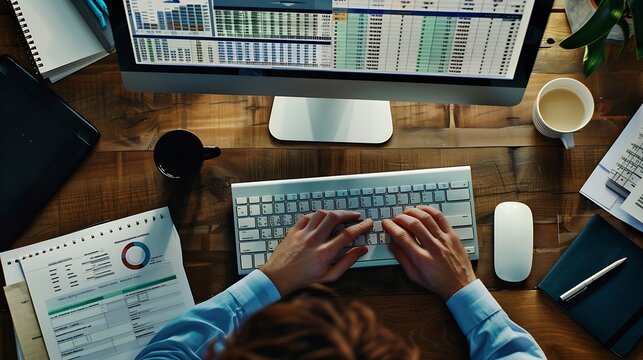 Business Billing And Electronic Spreadsheet Calculator Accountant Using Computer : Generative AI