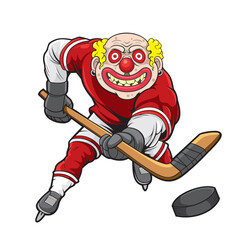 clown mascot hockey vector art illustration design