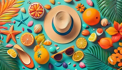 Summer Fashion and Accessories- Illustrate trendy summer fashion items and accessories summer Fashion and Accessories Illustrate trendy summer fashion items and accessories
