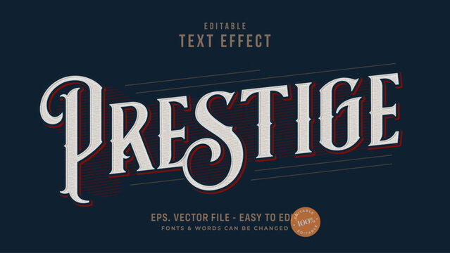 Prestige text, victorian style editable text effect
