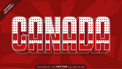 Obraz premium 1 July Canada Day Editable Text Effect | Modern Vector Adobe Illustrator Design
