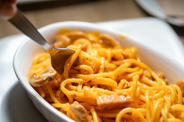 Steaming Spaghetti with Tomato Sauce