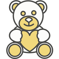 Baby teddy-bear toy vector icon
