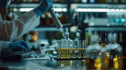 Lab technician preparing samples for testing