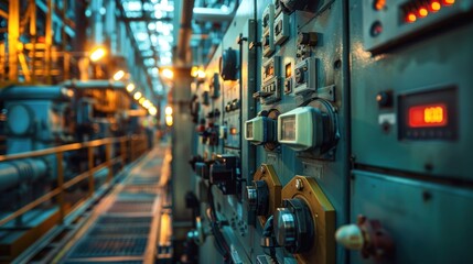 Electrical control panel in a factory