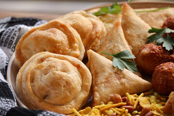 Pies and Samoosas.