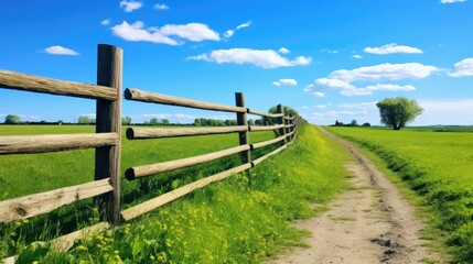 Fototapeta premium fence on a field
