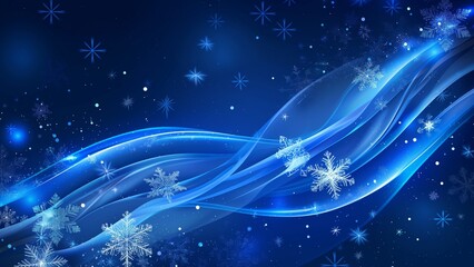 Winter abstract blue background with snowflakes