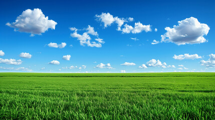 Vast Green Field under Dramatic Cloudy Sky Generative AI