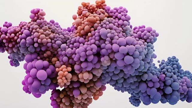 An electron microscope animation of a TLR protein structure containing multiple domains for pathogen recognition.