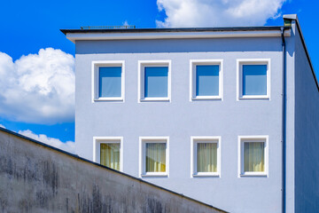 typical facade of an apartment house