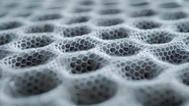 A closeup of a smart fabric showcases a unique texture resembling the bumpy and tactile feel of a raised honeycomb.