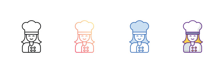 Chef icon design with white background stock illustration