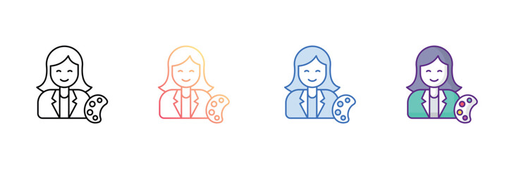 Artist icon design with white background stock illustration