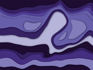 Colorful abstract wavy papercut layers background gradient shape design vector