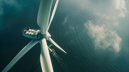 Netherlands north holland ijmuiden aerial view of newly constructed offshore wind farm in north sea : Generative AI