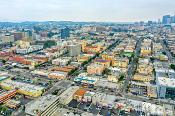 Obraz premium Aerial View of Los Angeles Skyline