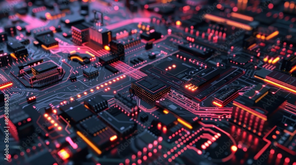 Fototapete future tech concepts are based on intricate cyber circuitry