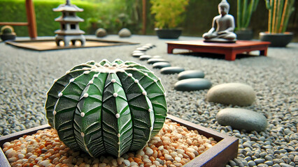 detailed image of a bishop’s cap cactus, Astrophytum myriostigma