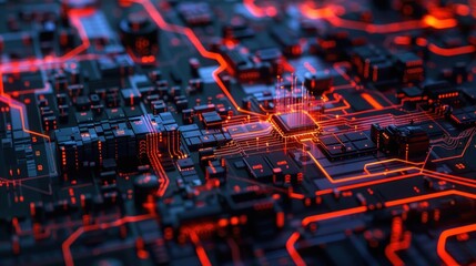 Future tech concepts are based on intricate cyber circuitry