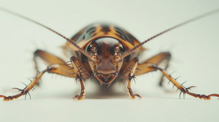 Cockroach with clean white studio background, Ai generated Images
