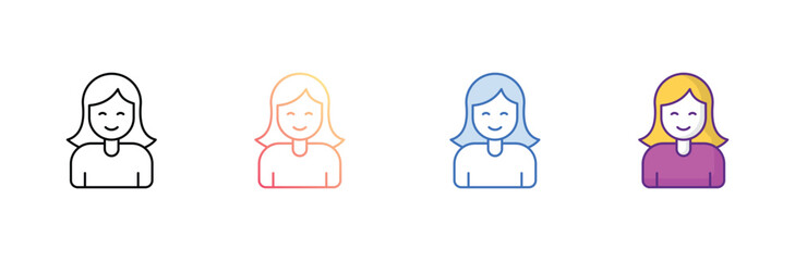 Girl icon design with white background stock illustration